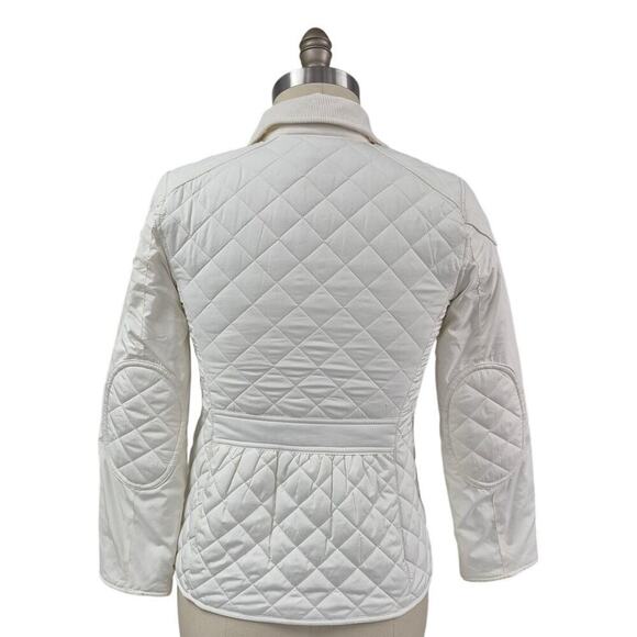 Polo Ralph Lauren Polyester Quilted Jacket Corduroy Collar Winter White Sz L - Picture 4 of 6